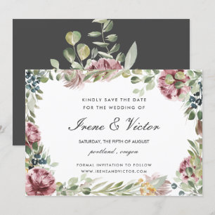 Anemone Blush Gray feierliche Hochzeit Speichern S Einladung