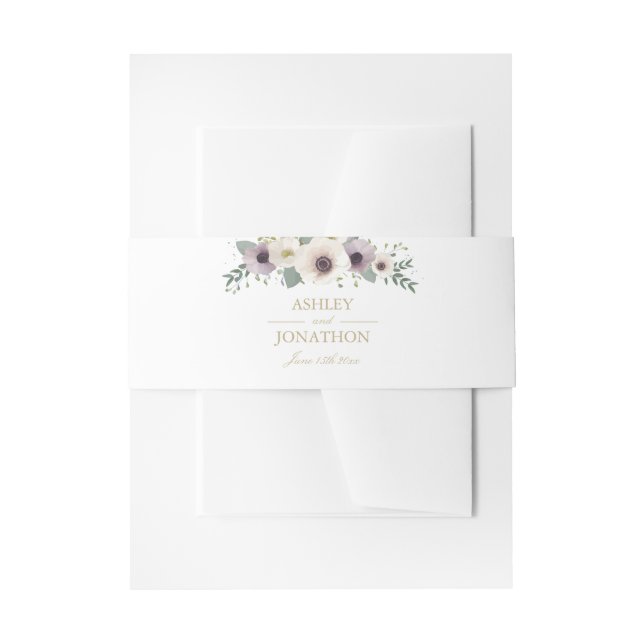 Anemone Bouquet Einladung Belly Band (Vorderseite Beispiel)