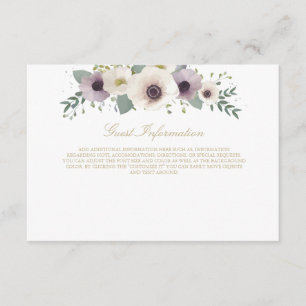 Anemone Bouquet Information Card Begleitkarte