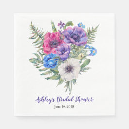 Anemone Bouquet Personalisiert Brautparty Serviette