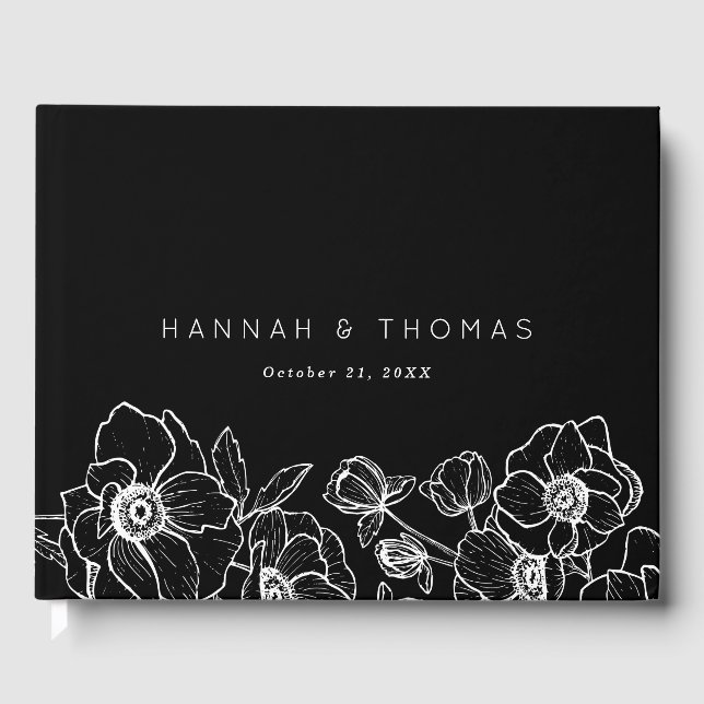 Anemone Bouquet Wedding Gästebuch (Vorderseite)