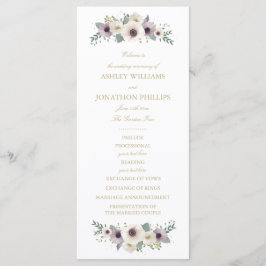 Anemone Bouquet Wedding Program Programm