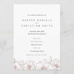 Anemone Bouquet Wedding Programm