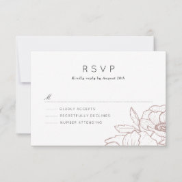 Anemone Bouquet Wedding RSVP Karte