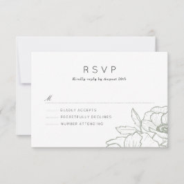 Anemone Bouquet Wedding RSVP Karte
