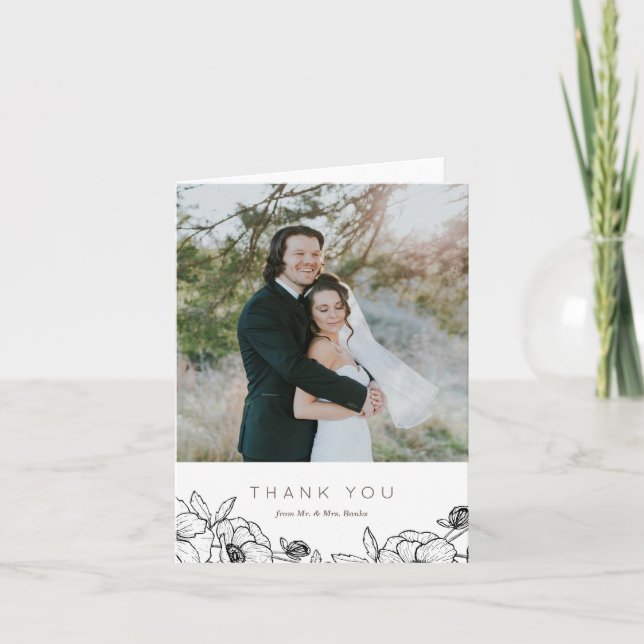 Anemone Bouquet Wedding Vielen Dank Dankeskarte (Vorderseite)