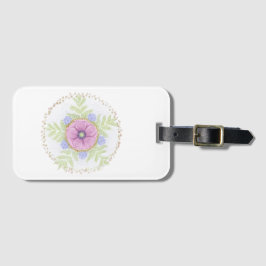 Anemone, Endive Blume, Wormwood und Mandeln Gepäckanhänger