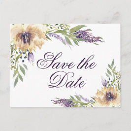 Anemone Garden Sage Green Creme Boho Save the Date Postkarte