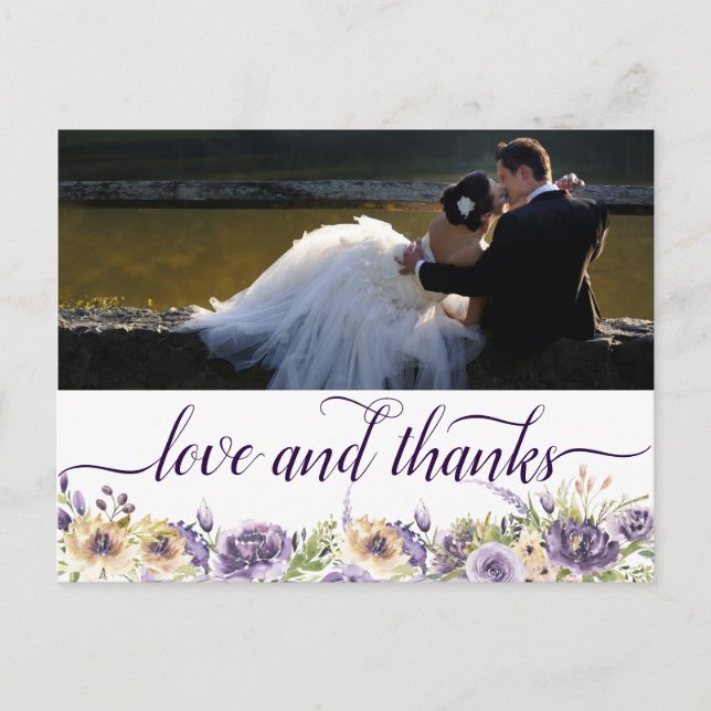 Anemone Green Garden Floral Boho Liebe Danke Postkarte (Vorderseite)