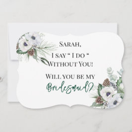 Anemone handbemalt wirst du meine Bridesmaid sein Einladung