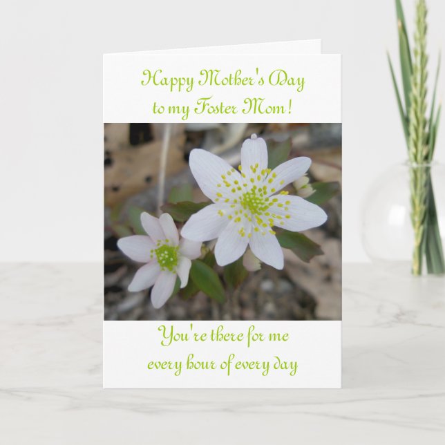 Anemone Happy Mother's Day Foster Mutter Karte (Vorderseite)