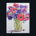 Anemone in einem Glaskrug 2007 Postkarte<br><div class="desc">Anemone in a glass jug 2007 (w/c auf Papier) Ryland Christopher / Private Collection / Bridgeman Images</div>