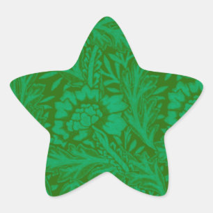 Anemone in Forest Green, ein William Morris-Muster Stern-Aufkleber