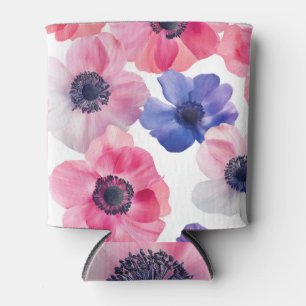 Anemone in Rosa, Magenta und Blau Dosenkühler