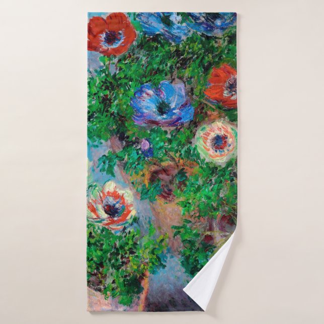 Anémone, Monet (Serviette de bain)