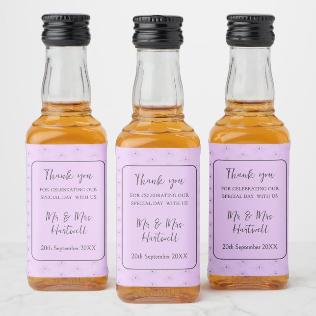 Anemone on Light Lilac Mini Liquor Flasche Label~ Alkoholflaschenetikett (Flaschen)