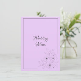 Anemone on Light Lilac Wedding Menu Enclosure Card Begleitkarte