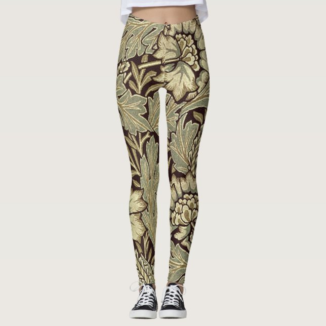 Anemone Pattern von William Morris Leggings (Vorderseite)