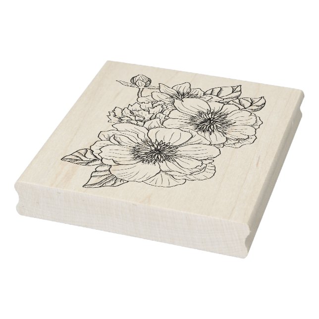Anemone Peony Gummistempel (Stempel)