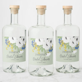 Anemone Spring Floral Bouquet Brautparty Alkoholflaschenetikett