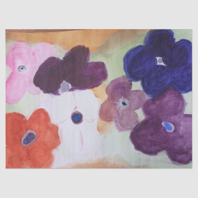 Anemone Spring Flowers Tissue Paper Seidenpapier (Vorderseite)