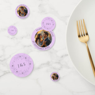 Anémone sur Confettis de Mariage Photo Lilas Clair