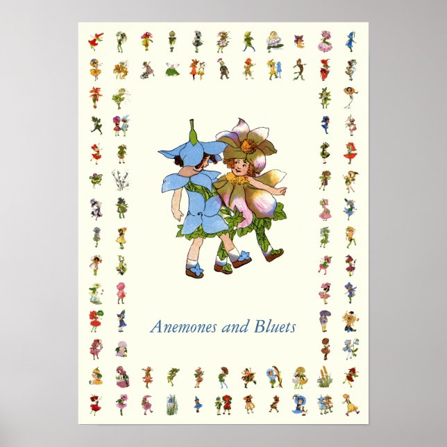 Anemone und Bluets Poster (Vorne)