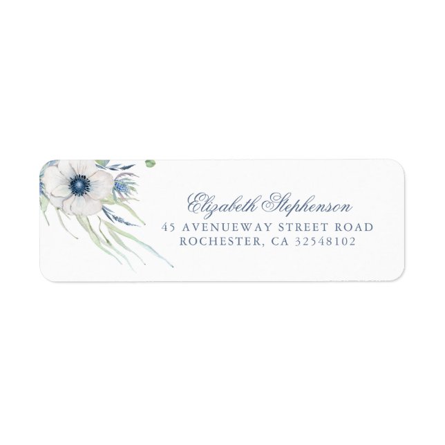 Anemone und Dusty Blue Thistle Modernes Elegantes (Vorne)