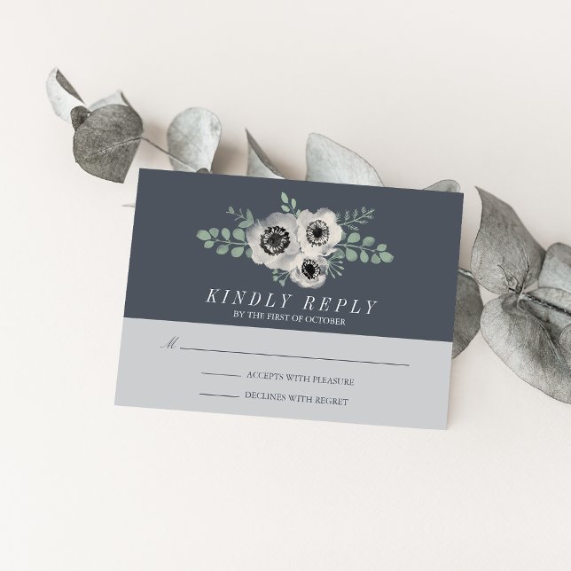 Anemone und Eucalyptus Wedding RSVP Response Karte (Von Creator hochgeladen)