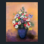 Anemone und Lila in einer Blauen Vase, nach 1912 Poster<br><div class="desc">Anemone und Lila in einer Blauen Vase, nach 1912 | von Odilon Redon | Art Location: Museo de la Ville de Paris, Musee du Petit-Palais, Frankreich | Französische Künstler | Image Collection number: XIR71346</div>
