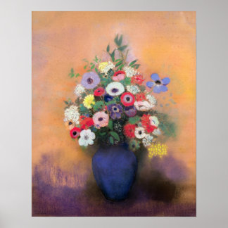 Anemone und Lila in einer Blauen Vase, nach 1912 Poster