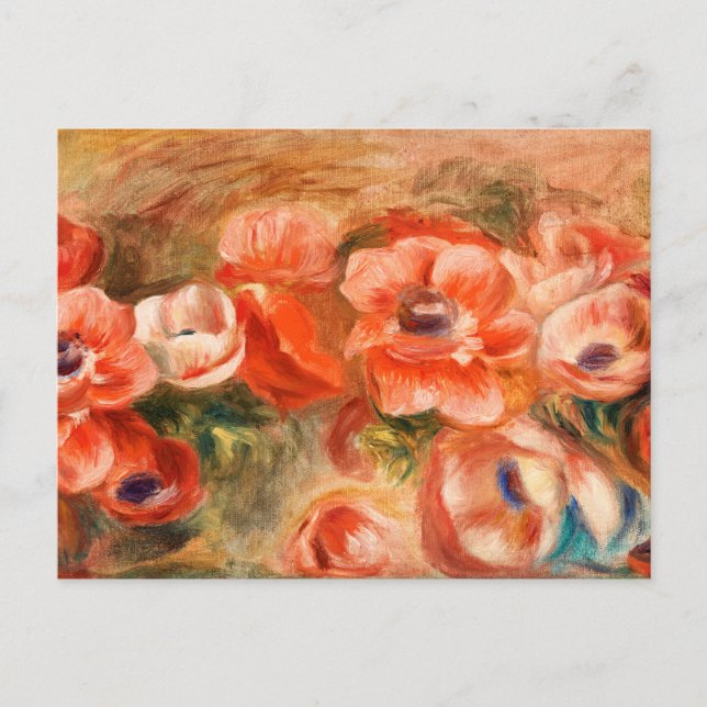 Anemone von Renoir Impressionist Painting Feiertagspostkarte (Vorderseite)