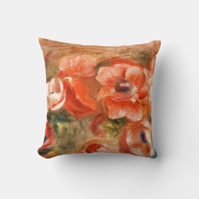 Anemone von Renoir Impressionist Painting Kissen (Vorderseite)