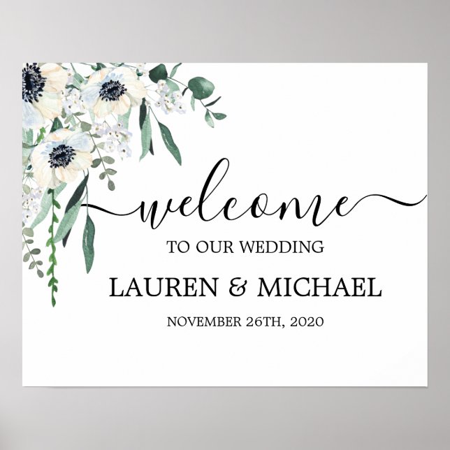 Anemone Wedding Welcome sign Poster (Vorne)
