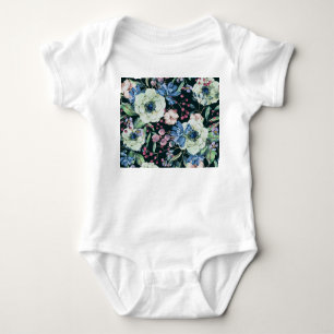 Anemone-Wildblumen: Vintages Wasserfarbmuster Baby Strampler