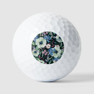 Anemone-Wildblumen: Vintages Wasserfarbmuster Golfball