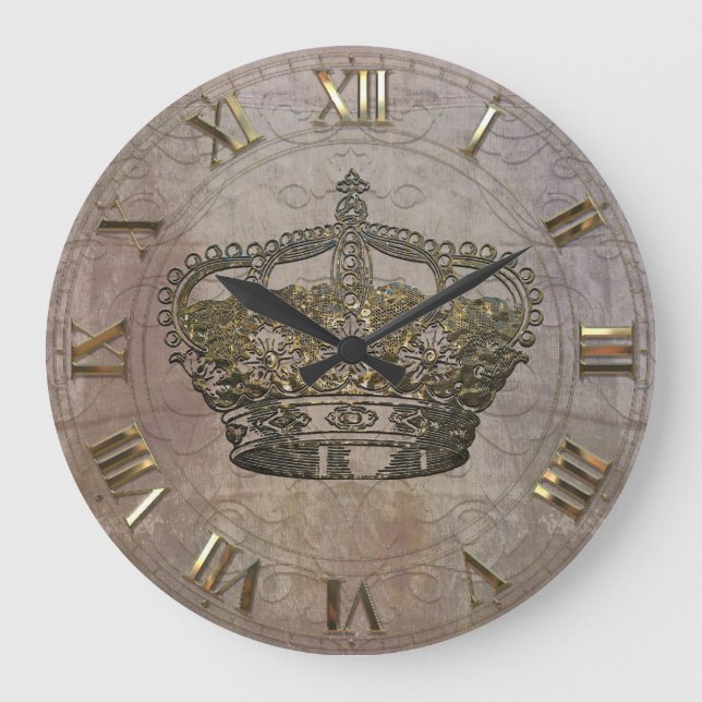 Anémoneathe  Crown Große Wanduhr (Vorderseite)