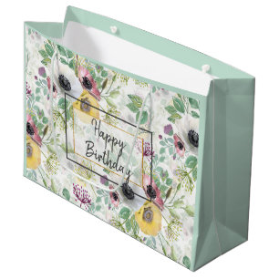 Anemonen aus Rosa, Weiß und Gelb. Große Geschenktü Geschenktüte