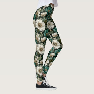 Anemonen Blumen Fitnessbekleidung Anemonen Akzent  Leggings