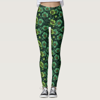 Anemonen Blumen Fitnessbekleidung Anemonen Akzent Leggings
