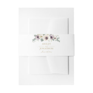 Anemonen-Blumenstrauß-Einladungs-Bauch-Band Einladungsbanderole