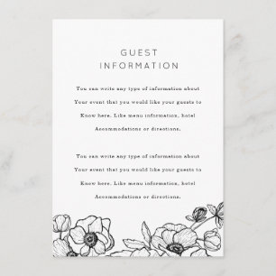 Anemonen-Bouquet-Hochzeitseinsatz Begleitkarte