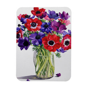 Anemonen in einem Glaskrug Magnet