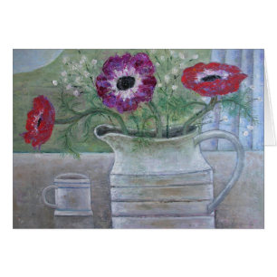Anemonen in weißem Krug 2013
