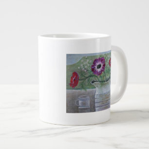Anemonen in weißem Krug 2013 Jumbo-Tasse