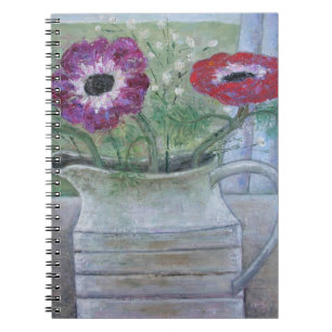 Anemonen in weißem Krug 2013 Notizblock