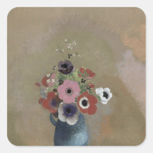AnemonenBouquet Quadratischer Aufkleber