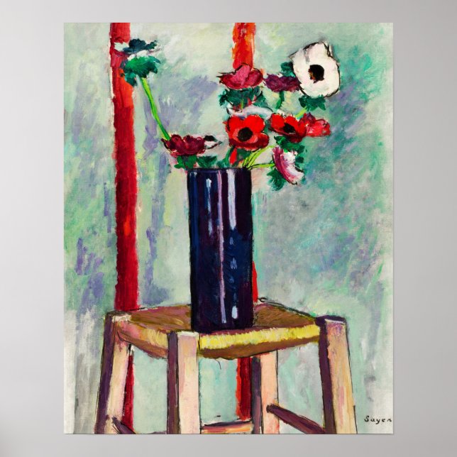 Anemones (1910-1912) Henry Lyman Sayen Poster (Devant)
