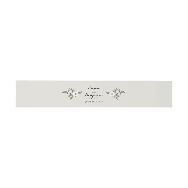Anemones bemalt - Einladung Bauchband Einladungsbanderole (Flach)