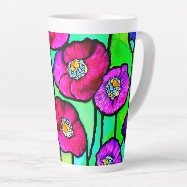 Anemones Glaskunst Milchtasse (Rechte Ecke)